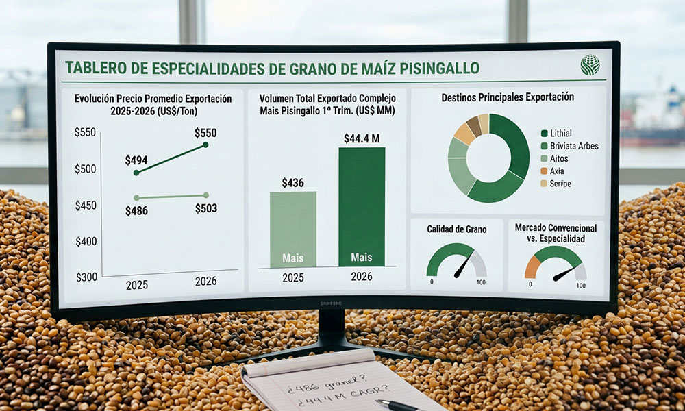 La evoluci&oacute;n del precio internacional del ma&iacute;z pisingallo